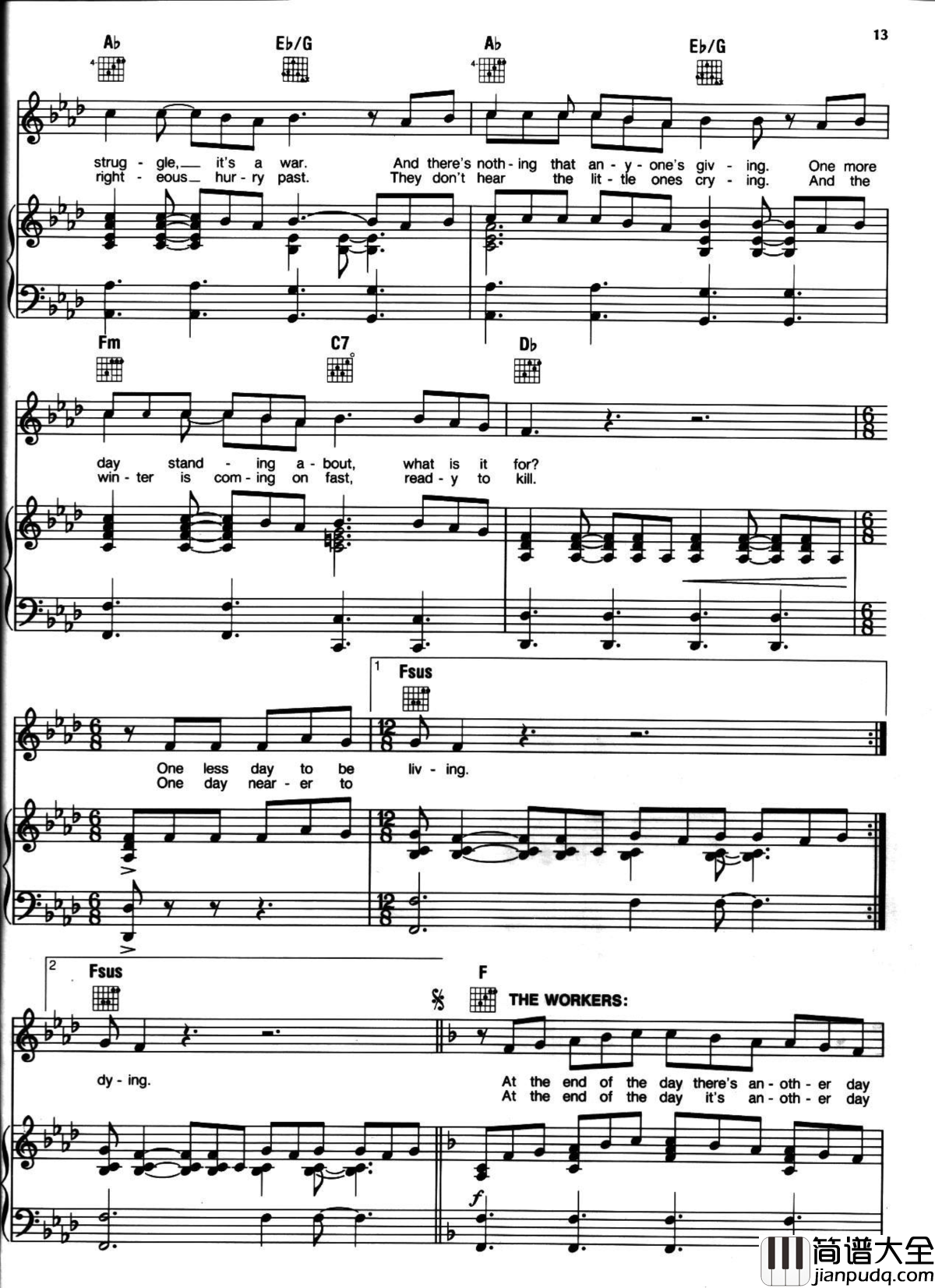 悲惨世界弹唱谱全集钢琴谱_Les_Miserables