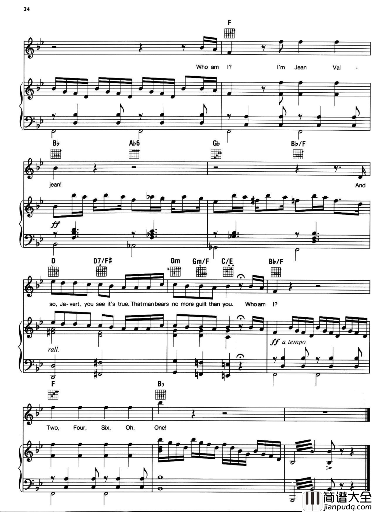 悲惨世界弹唱谱全集钢琴谱_Les_Miserables