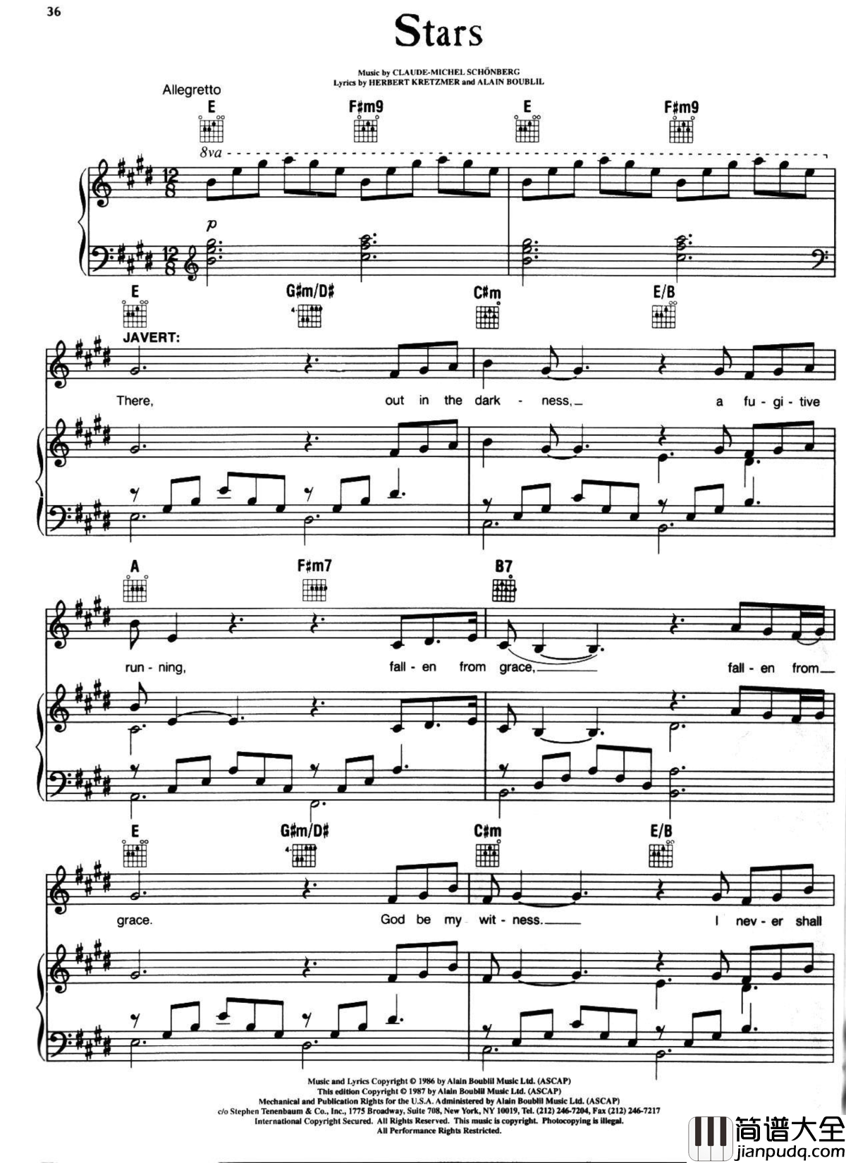 悲惨世界弹唱谱全集钢琴谱_Les_Miserables