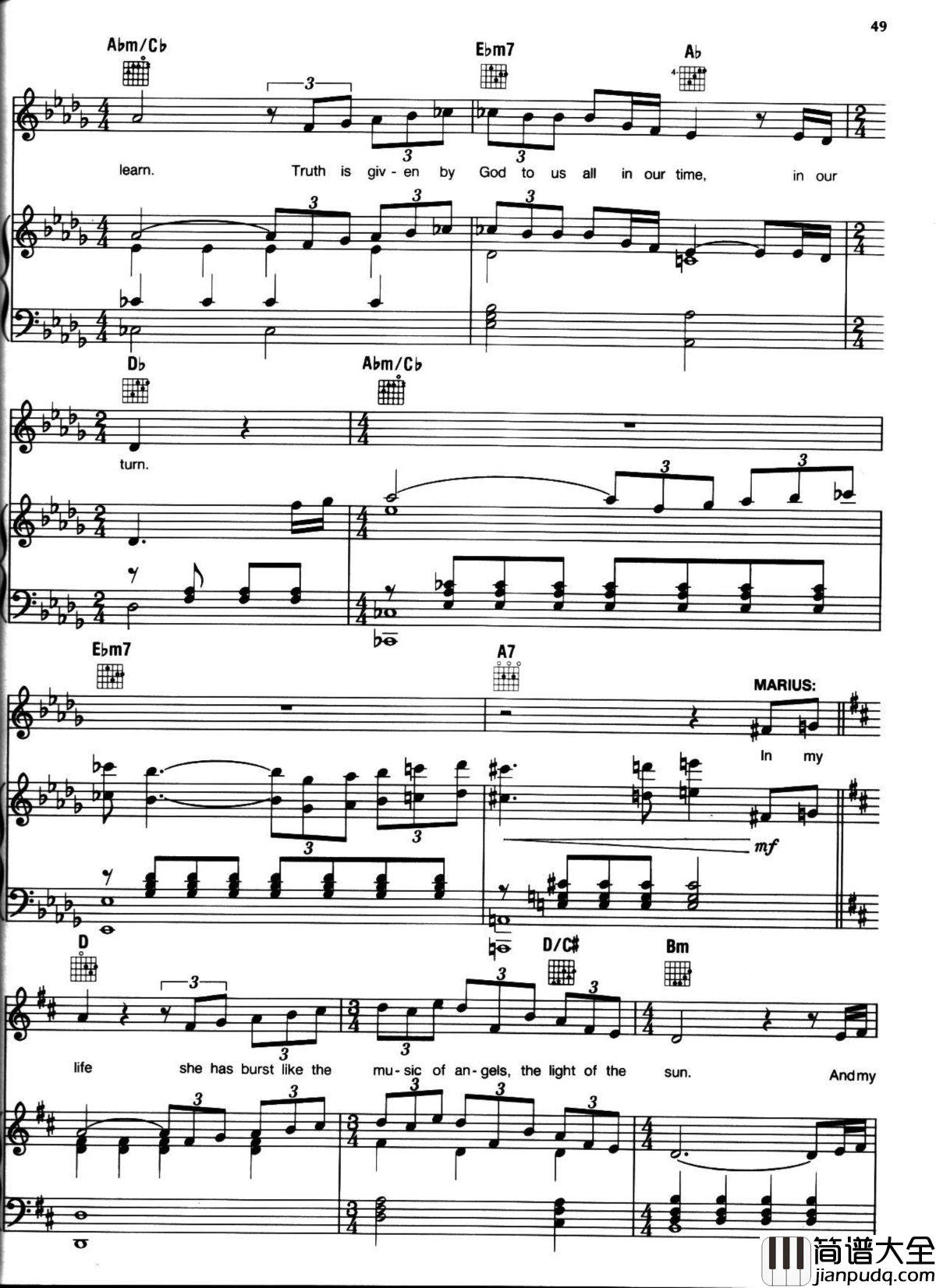 悲惨世界弹唱谱全集钢琴谱_Les_Miserables