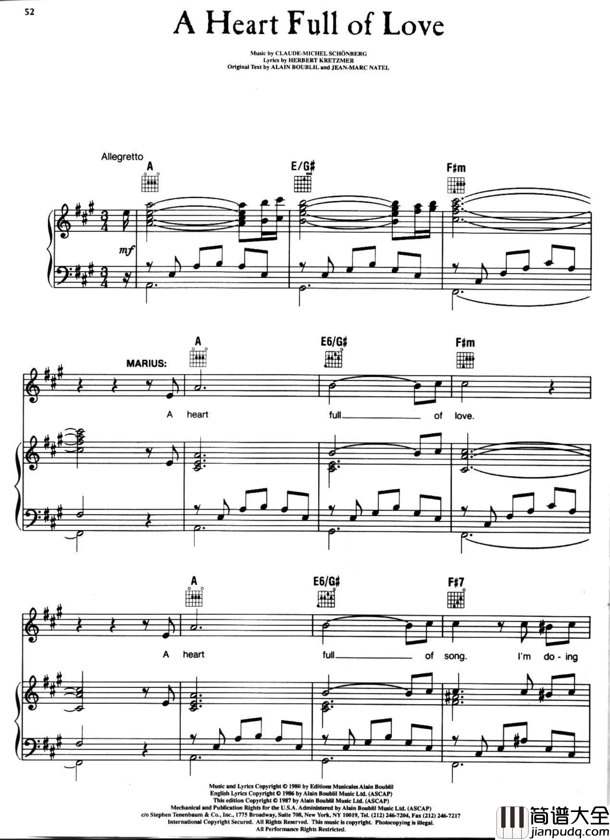 悲惨世界弹唱谱全集钢琴谱_Les_Miserables