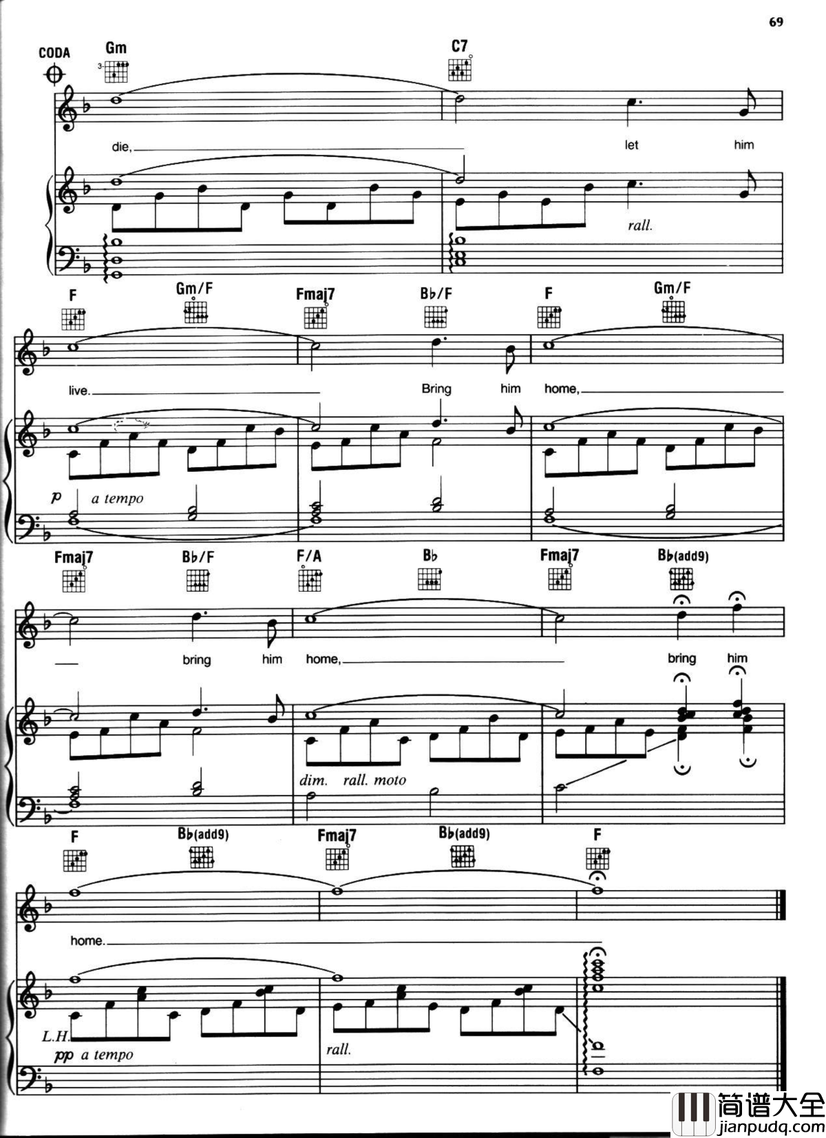 悲惨世界弹唱谱全集钢琴谱_Les_Miserables