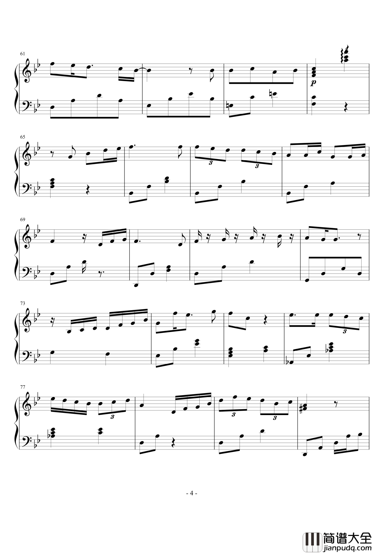 夏日倾情钢琴谱_黎明