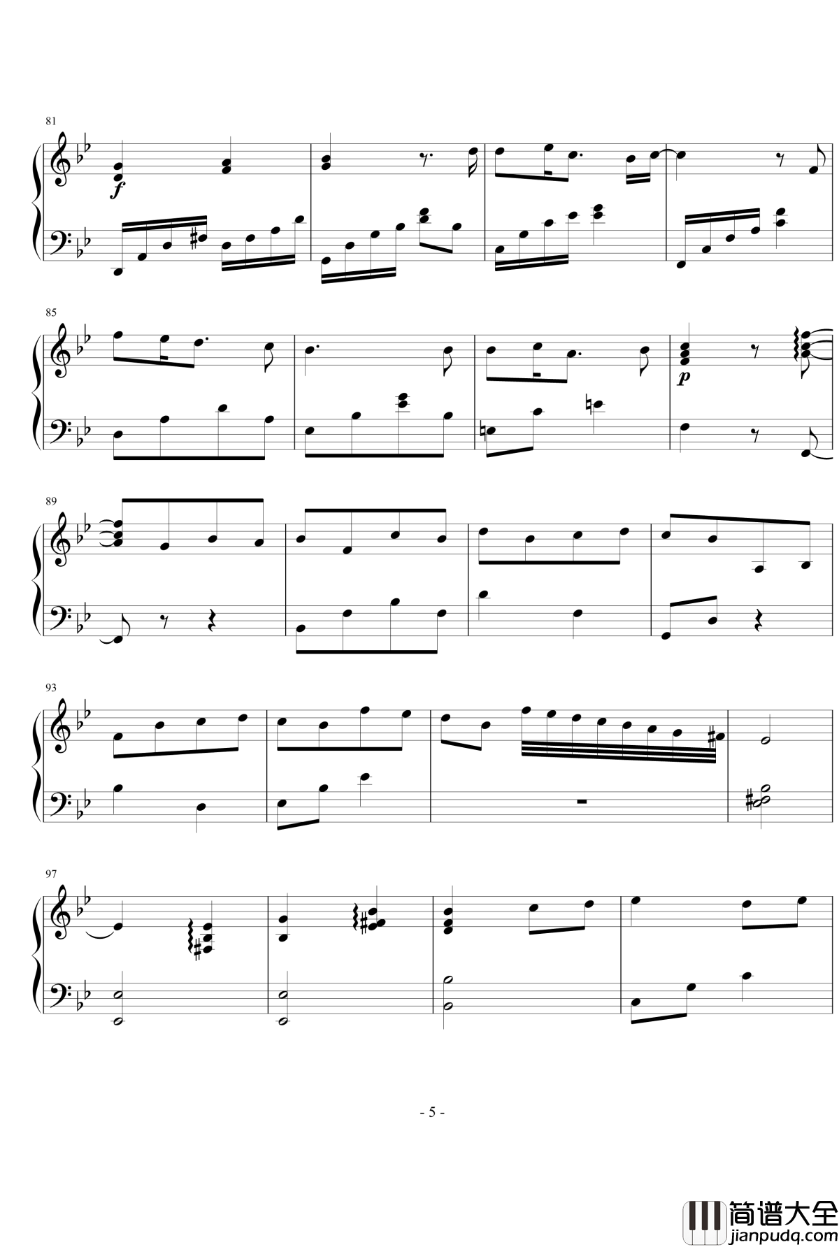 夏日倾情钢琴谱_黎明