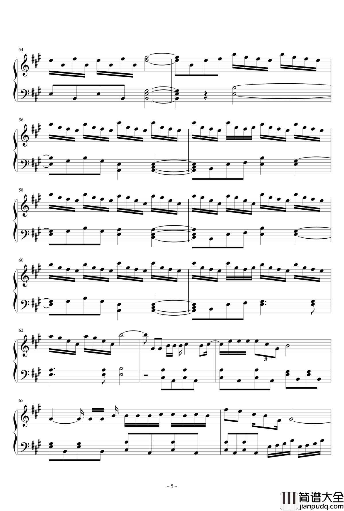 春风十里钢琴谱_鹿先森乐队