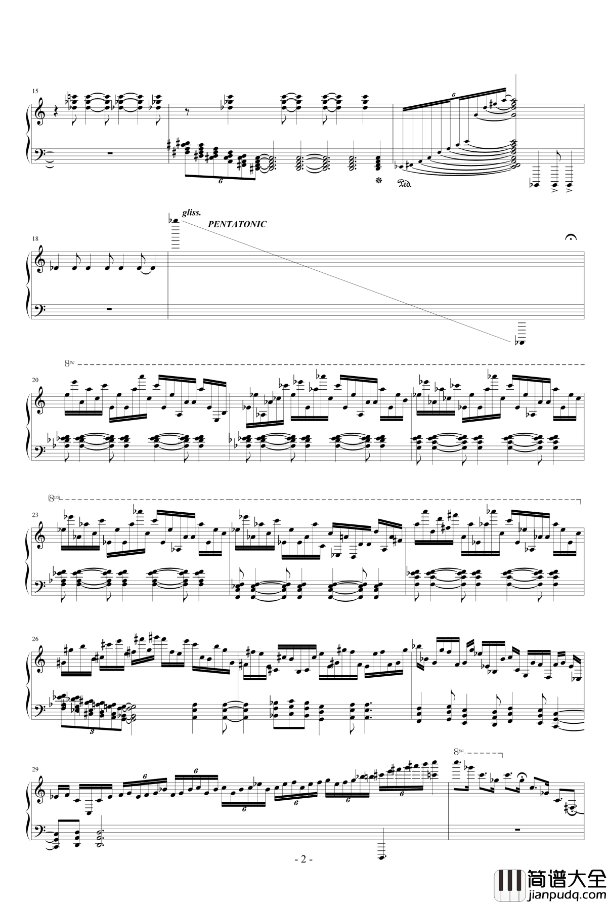 秒钢琴谱_二_佚名