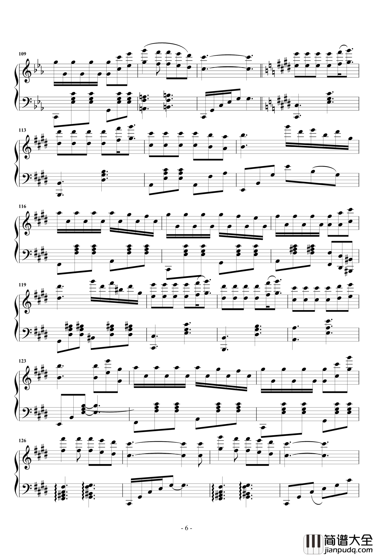 三生三世钢琴谱_张杰