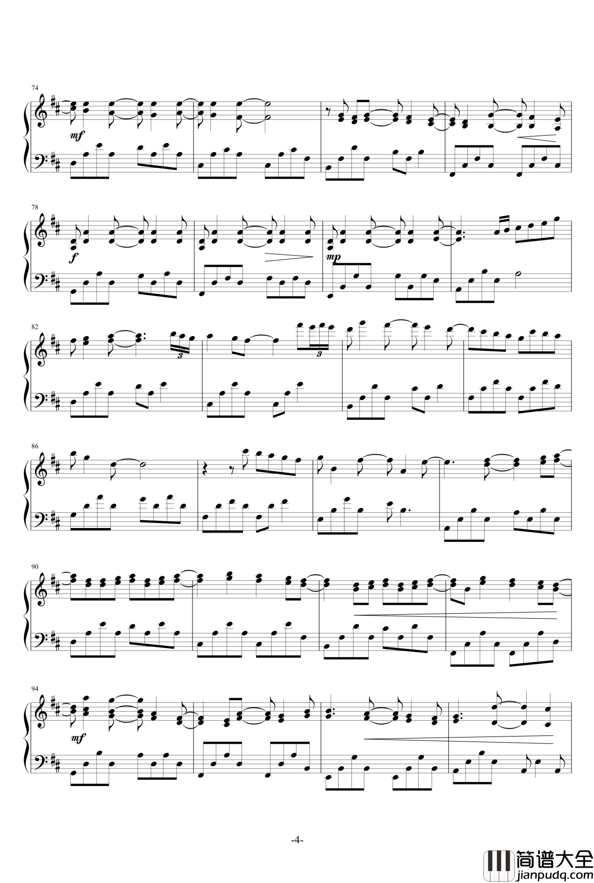 Canon_In_D_Major钢琴谱_David_Lanz_卡农