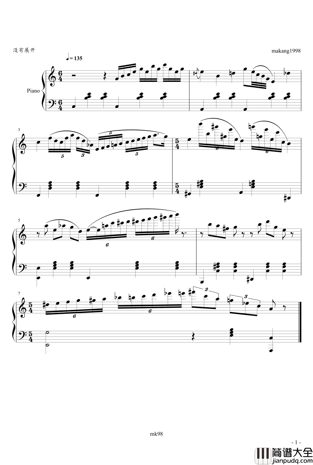 proko_jaz钢琴谱_1998makang