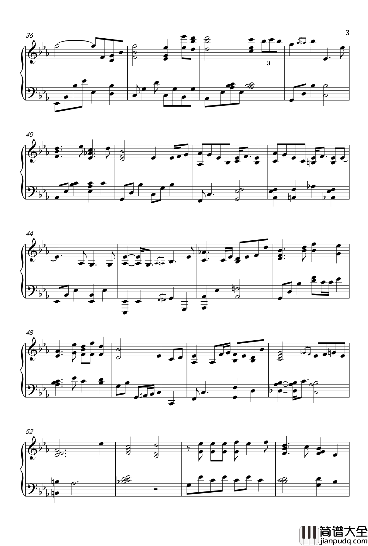 我愿意钢琴谱_柔情jazz版_王菲