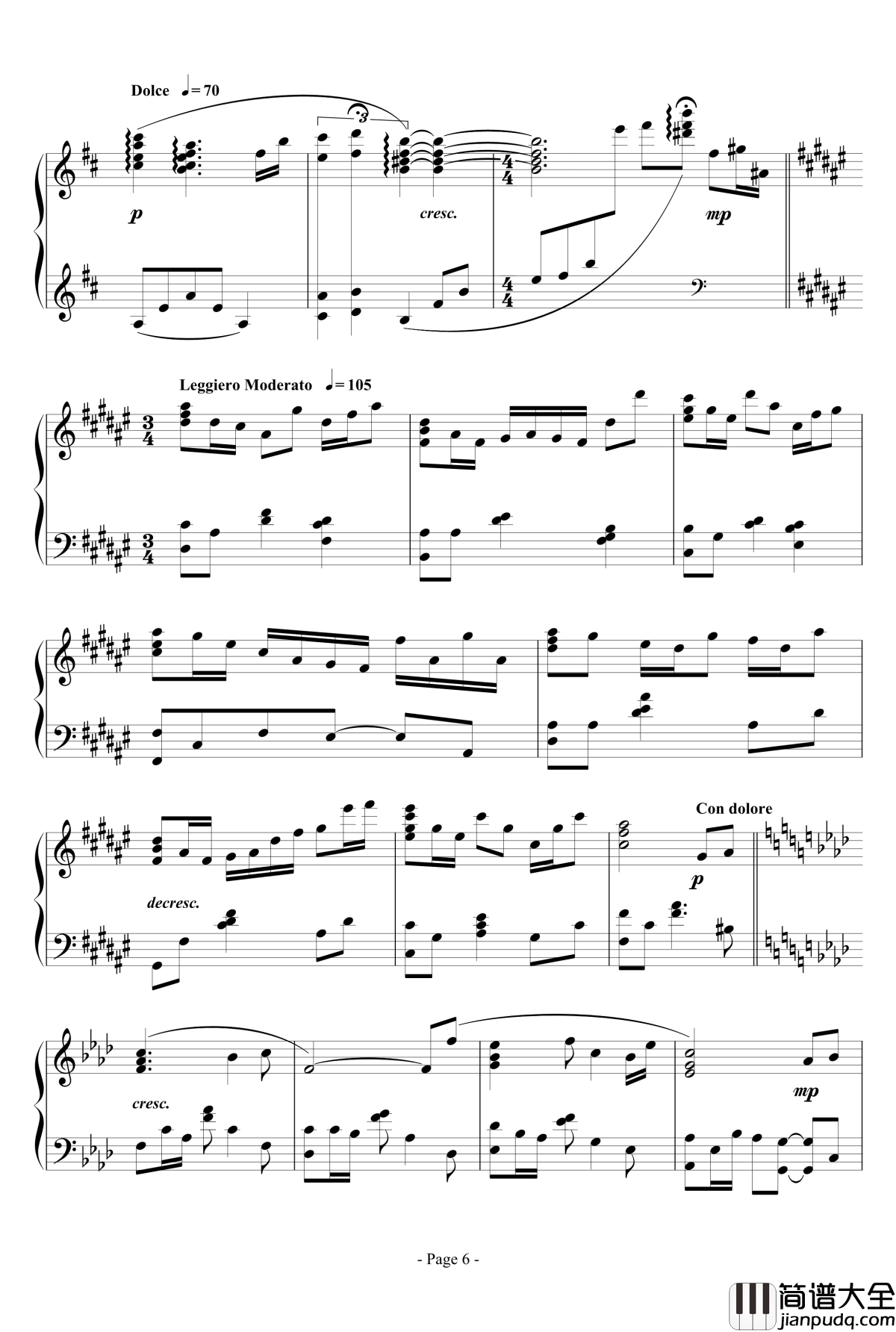 思绪之舞钢琴谱_lujianxiang555