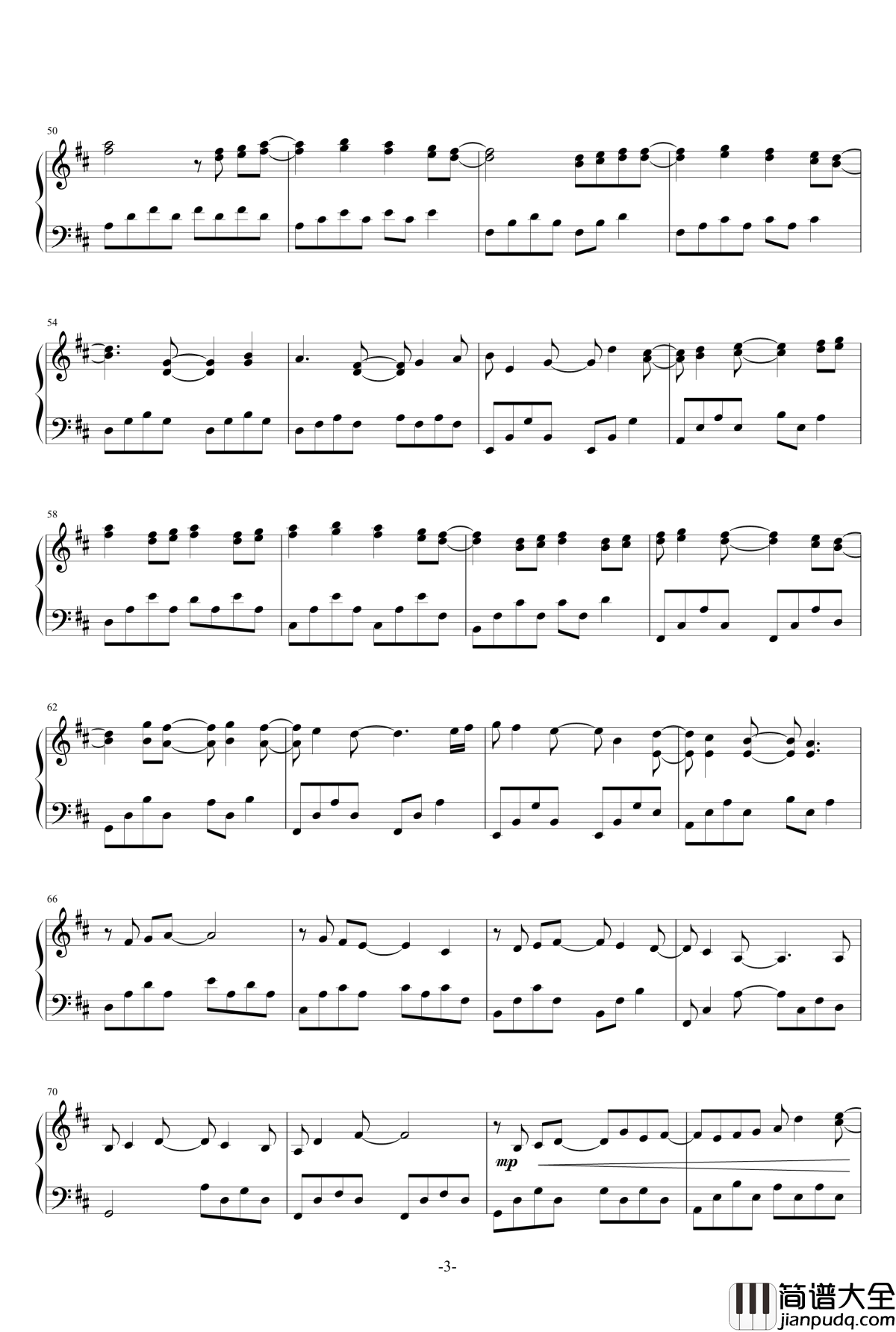 Canon_In_D_Major_钢琴谱_唯美D大调卡农_DavidLanz