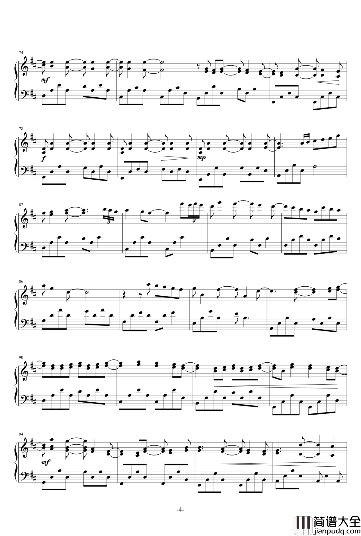 Canon_In_D_Major_钢琴谱_唯美D大调卡农_DavidLanz