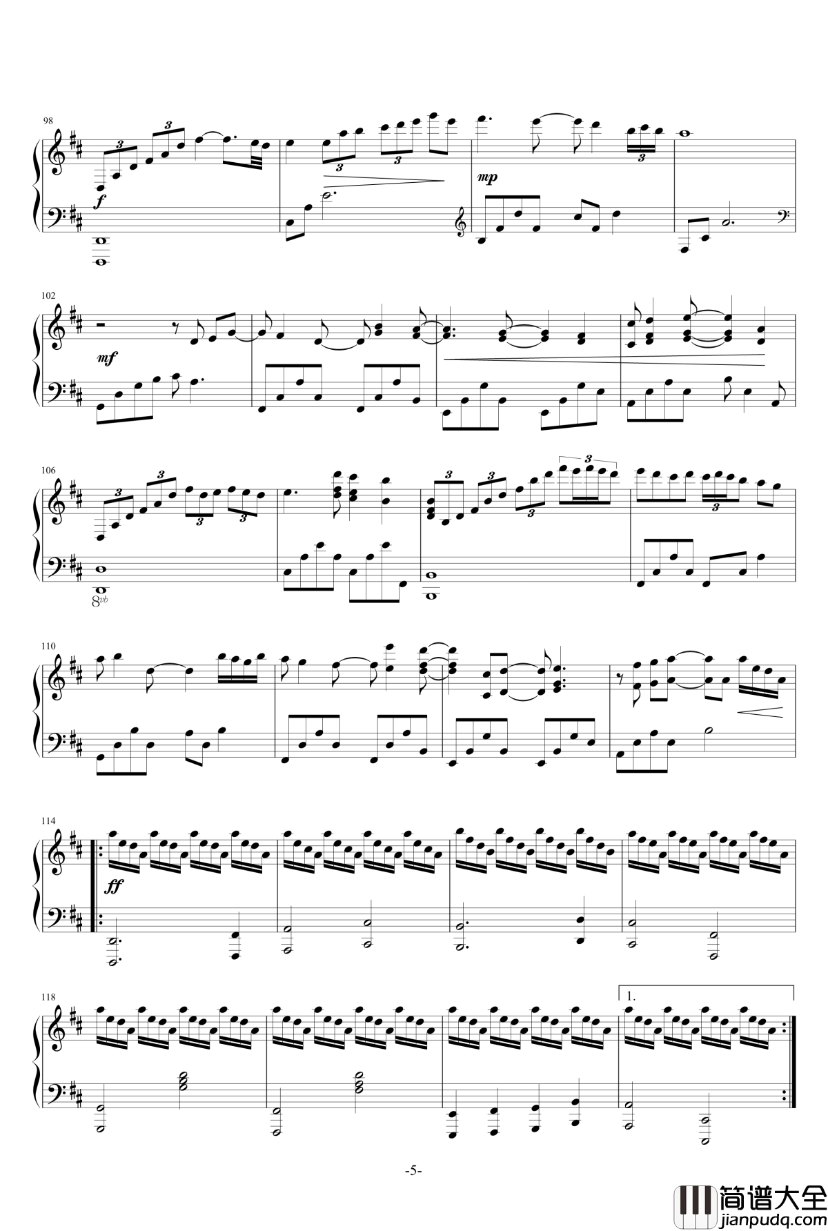 Canon_In_D_Major_钢琴谱_唯美D大调卡农_DavidLanz