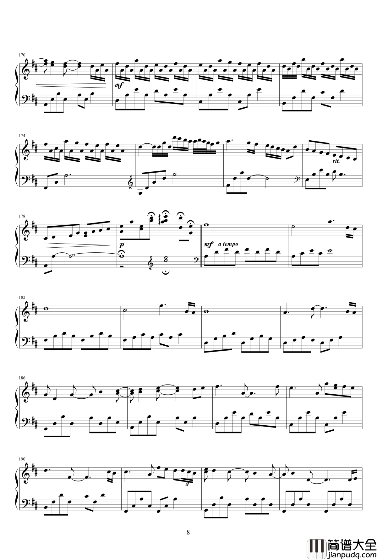 Canon_In_D_Major_钢琴谱_唯美D大调卡农_DavidLanz