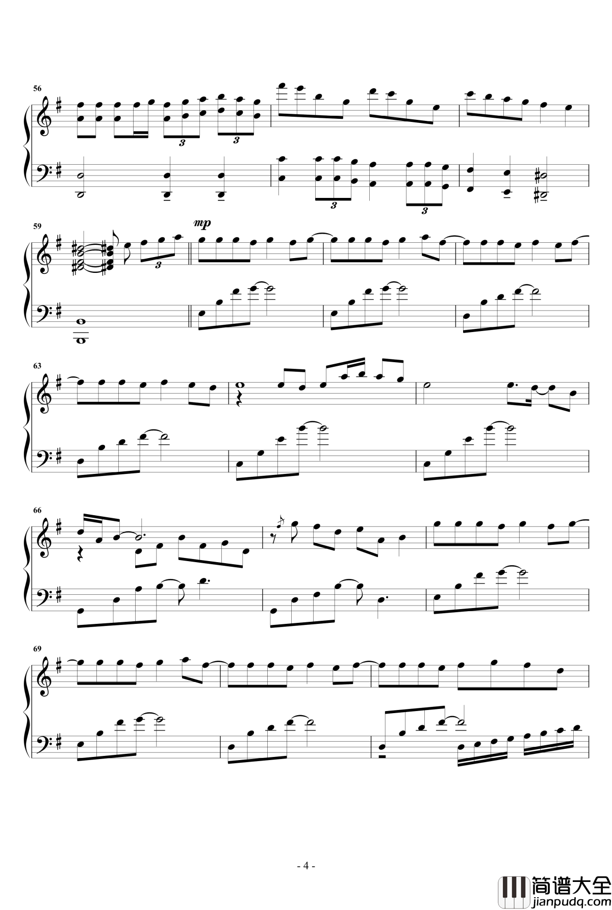 凉凉钢琴谱_独奏_张碧晨