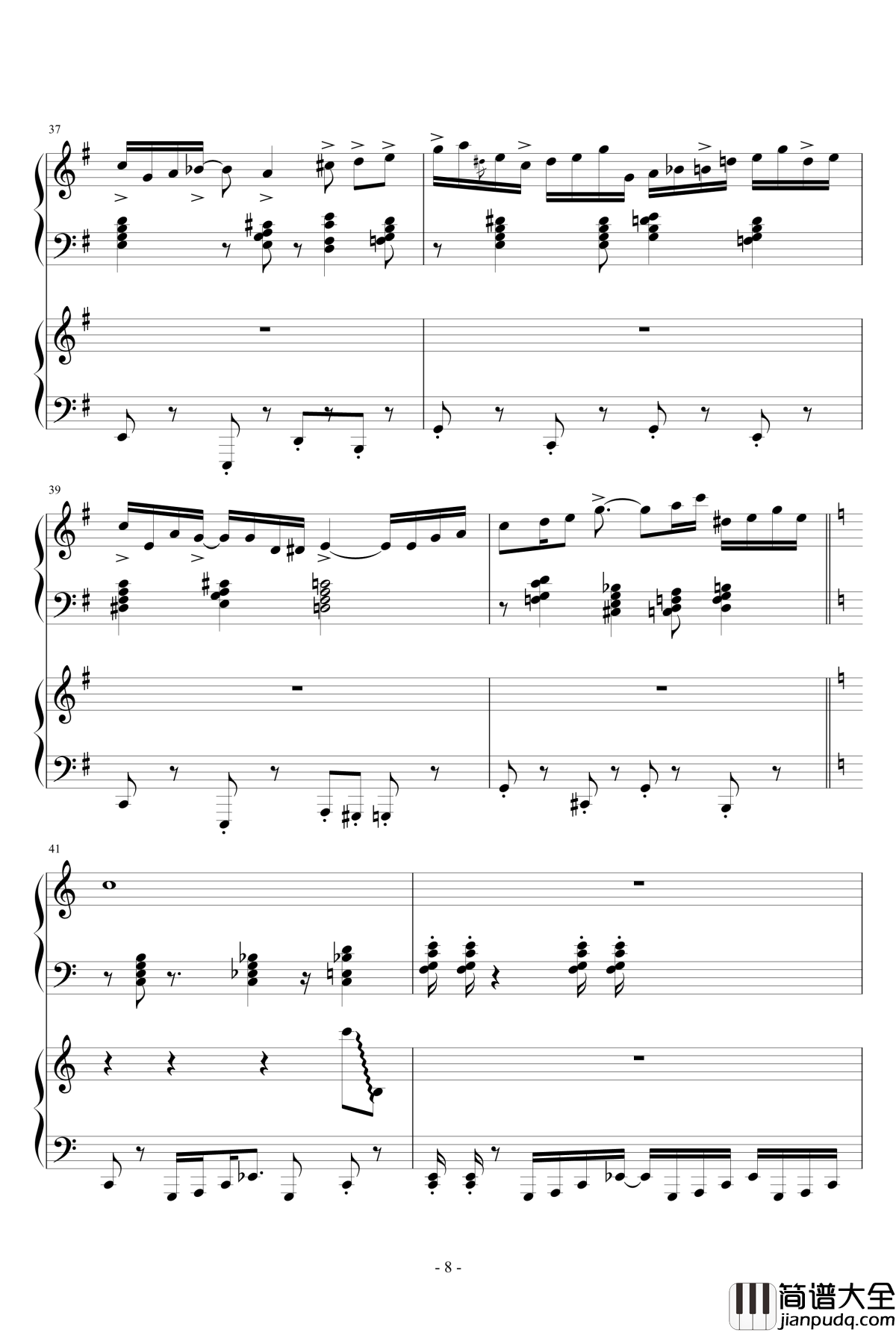 太阳出来喜洋洋钢琴谱_双钢_wudildy