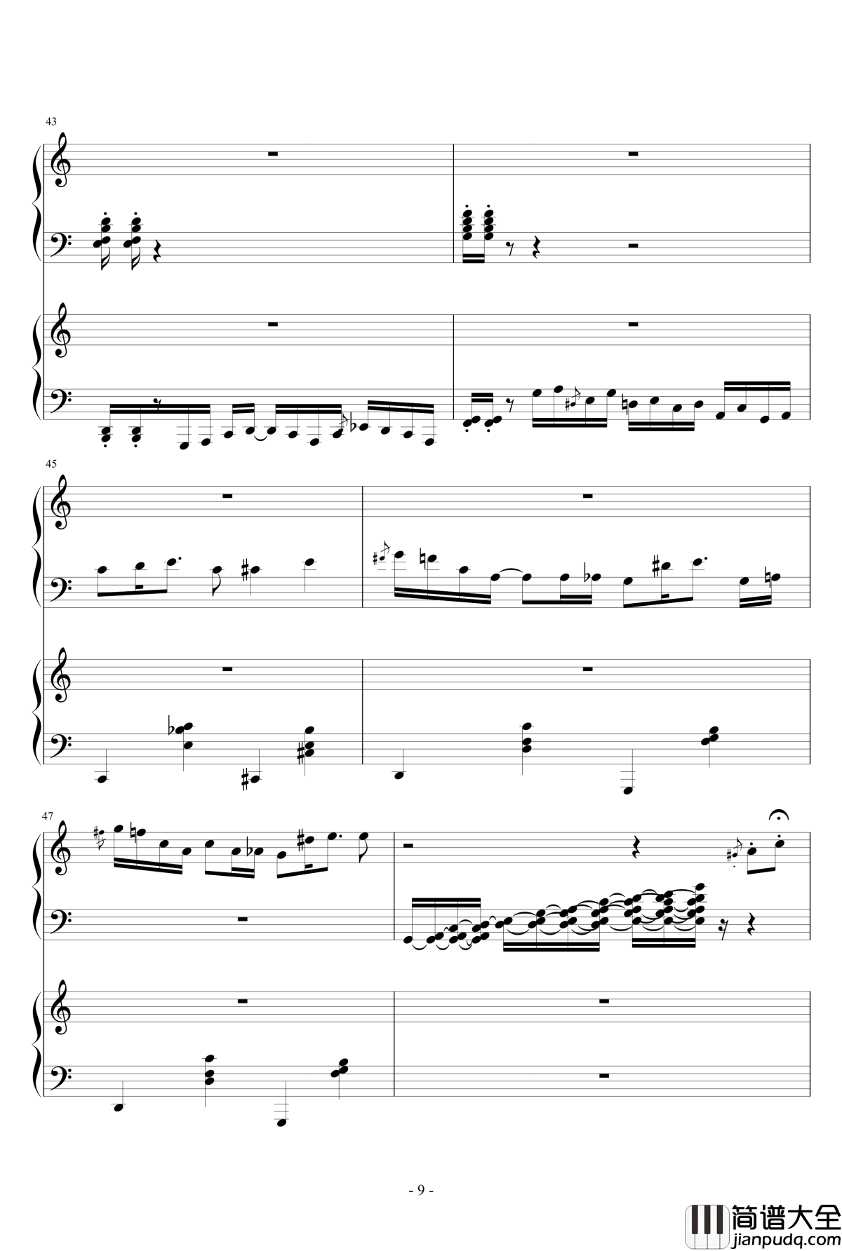 太阳出来喜洋洋钢琴谱_双钢_wudildy