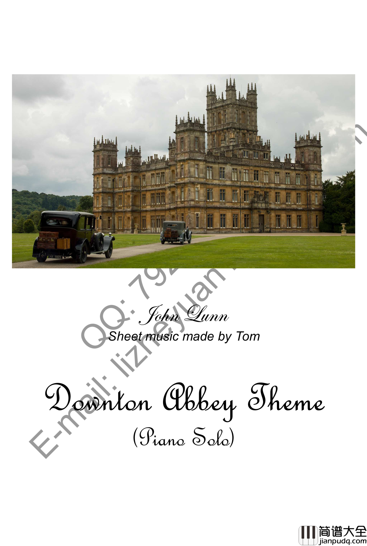 唐顿庄园主题曲钢琴谱_钢琴独奏_唐顿庄园