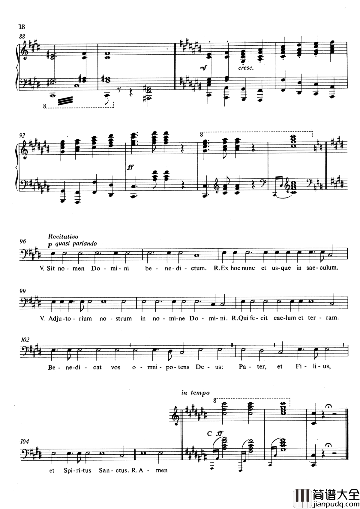 _降福于城市和世界_S.184钢琴谱_李斯特