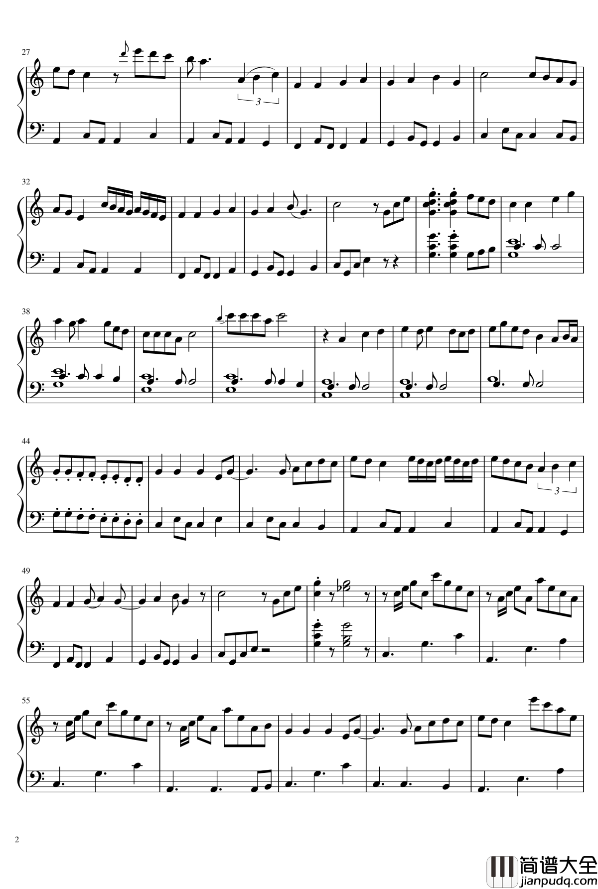 魔女宅急便钢琴谱_ルージュの伝言_宫崎骏