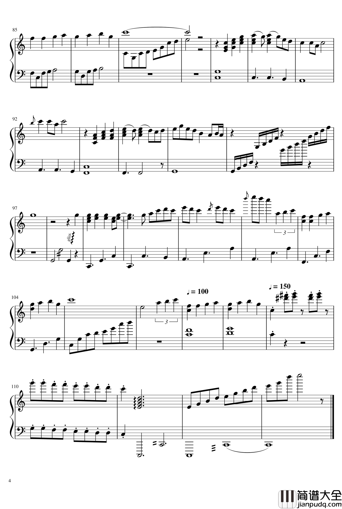 魔女宅急便钢琴谱_ルージュの伝言_宫崎骏