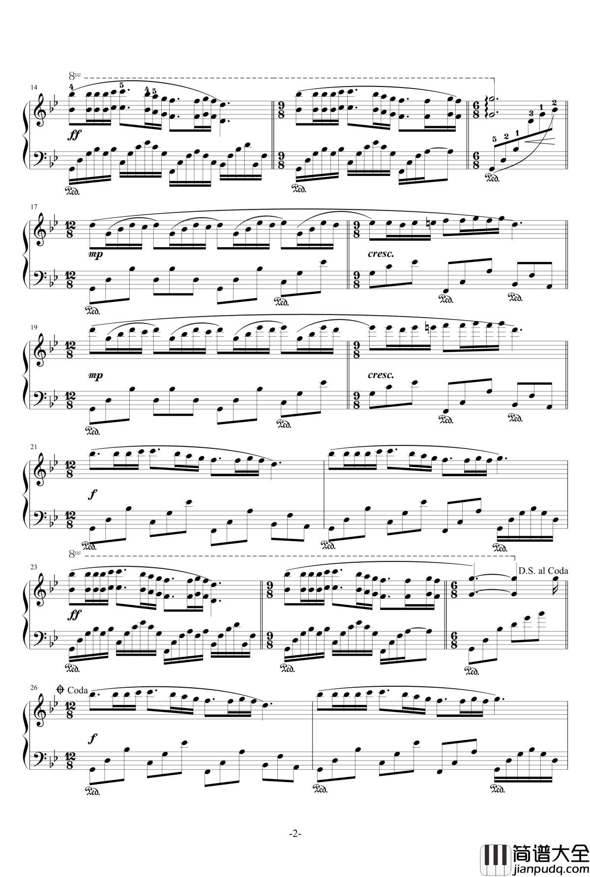 理查德演奏版钢琴谱_梦中的婚礼_克萊德曼