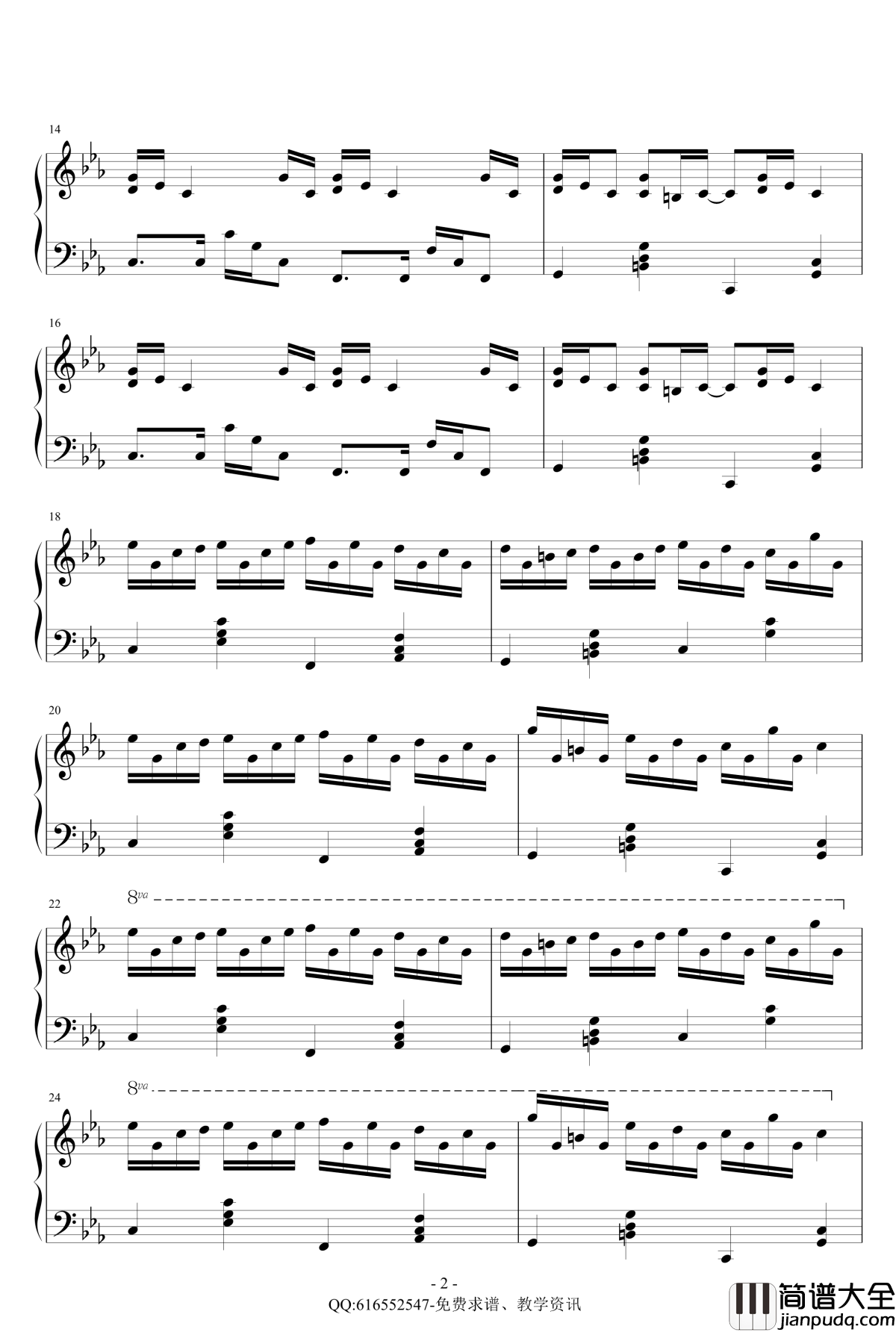 克罗地亚狂想曲钢琴谱_简化版_金龙鱼170427_马克西姆_Maksim·Mrvica