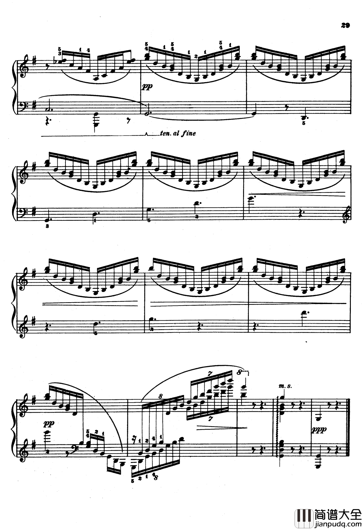 G大调船歌钢琴谱_鲁宾斯坦_安东·鲁宾斯坦