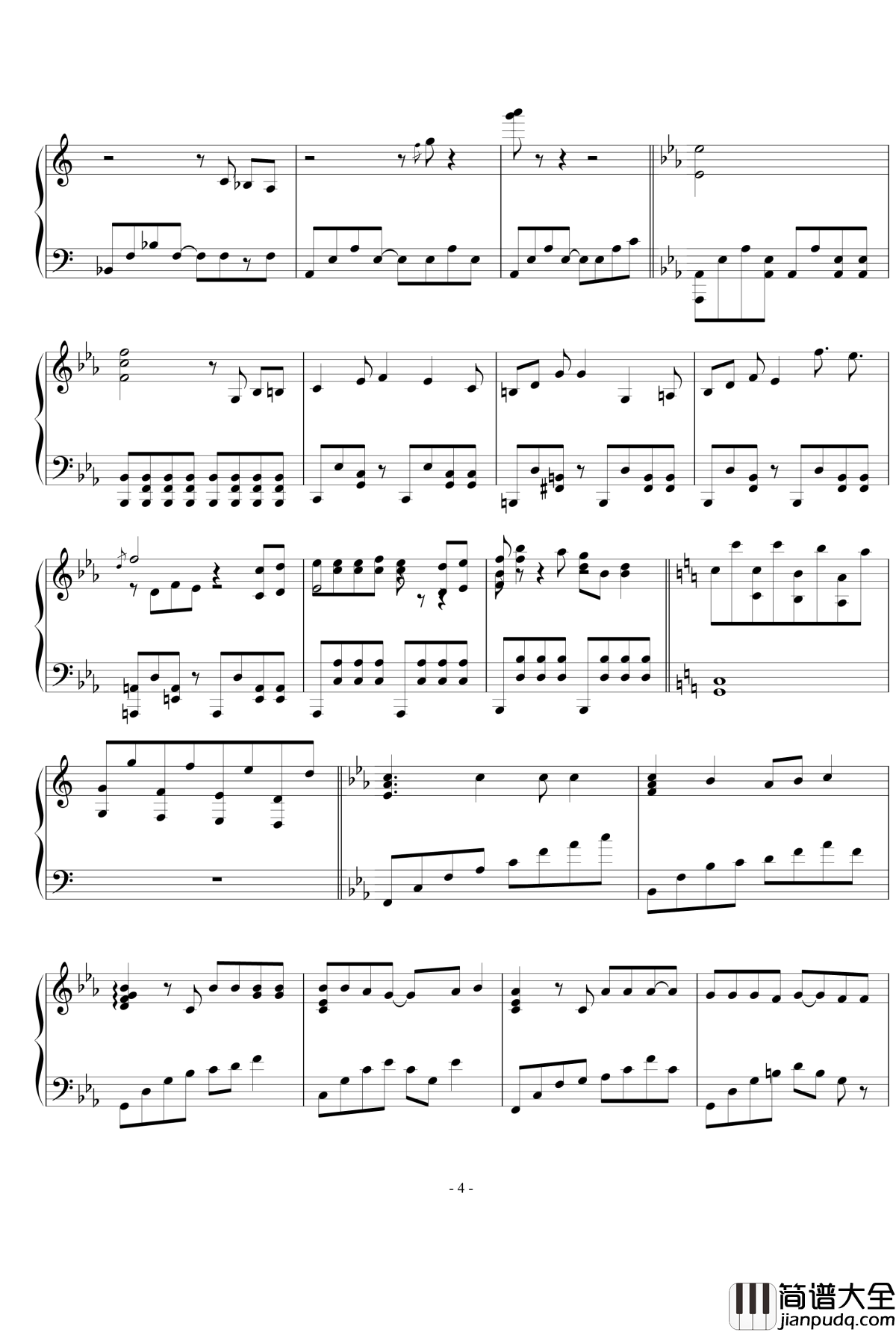 DAN_DAN_心魅かれてく钢琴谱_龙珠GT_龙珠超