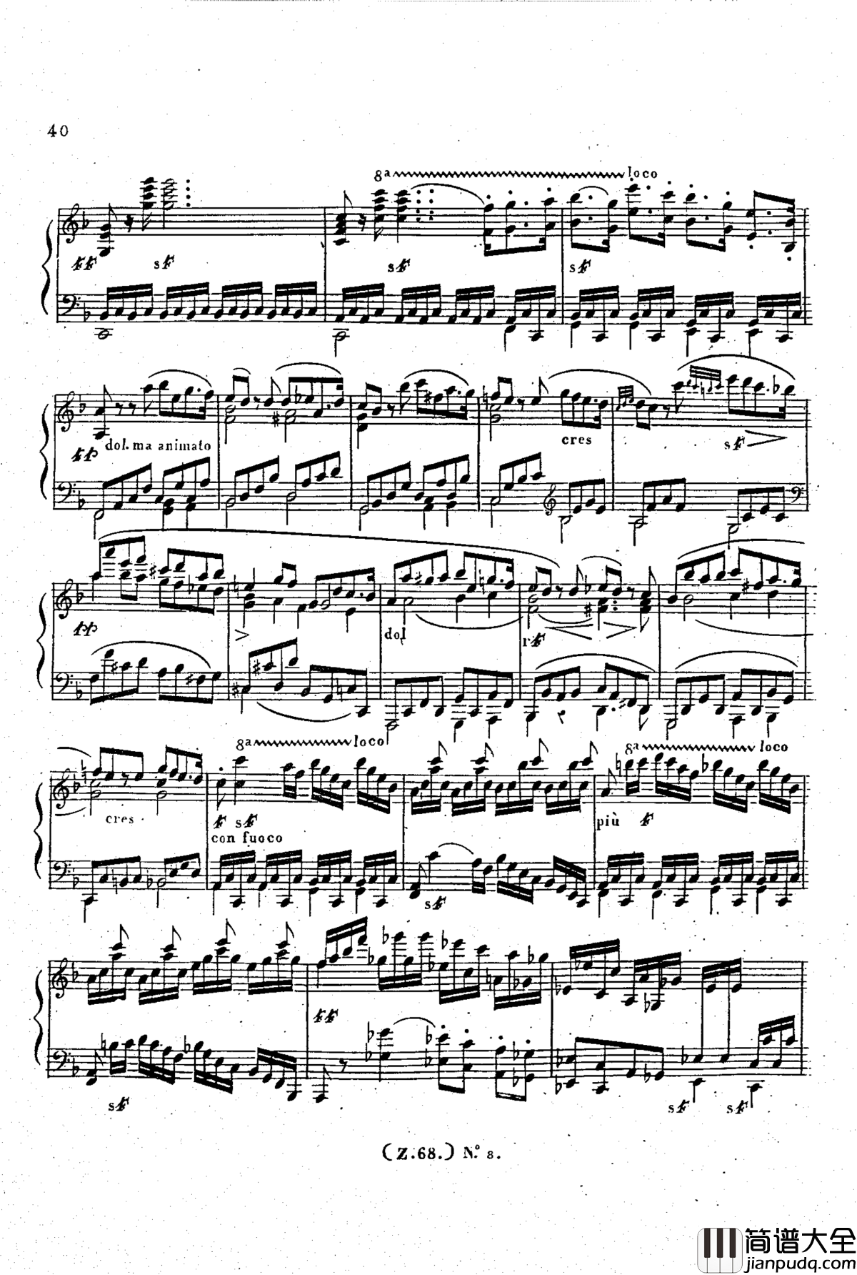 _d小调第六钢琴奏鸣曲_Op.124钢琴谱_车尔尼_Czerny