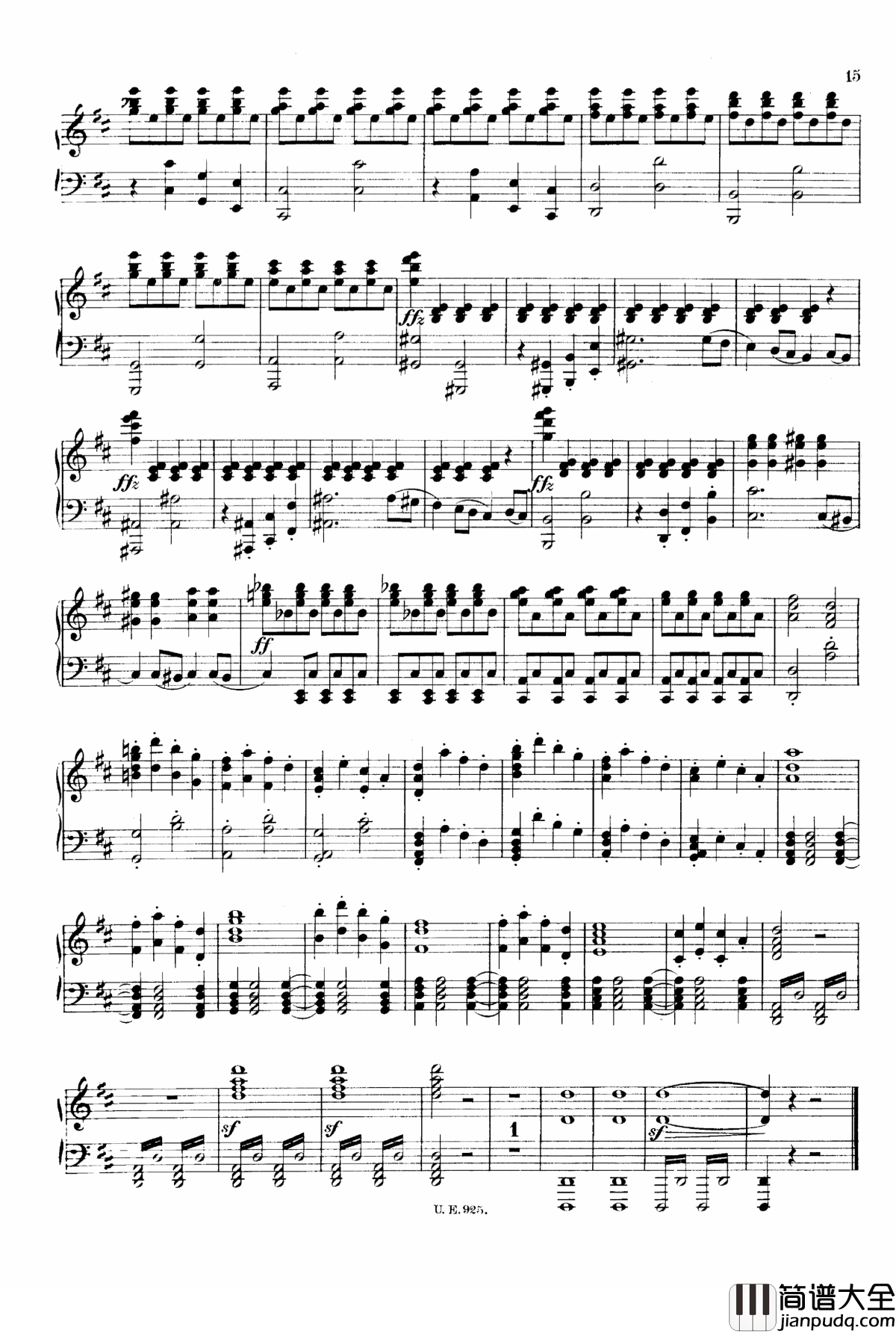 D大调第一交响曲_D.82钢琴谱_舒伯特