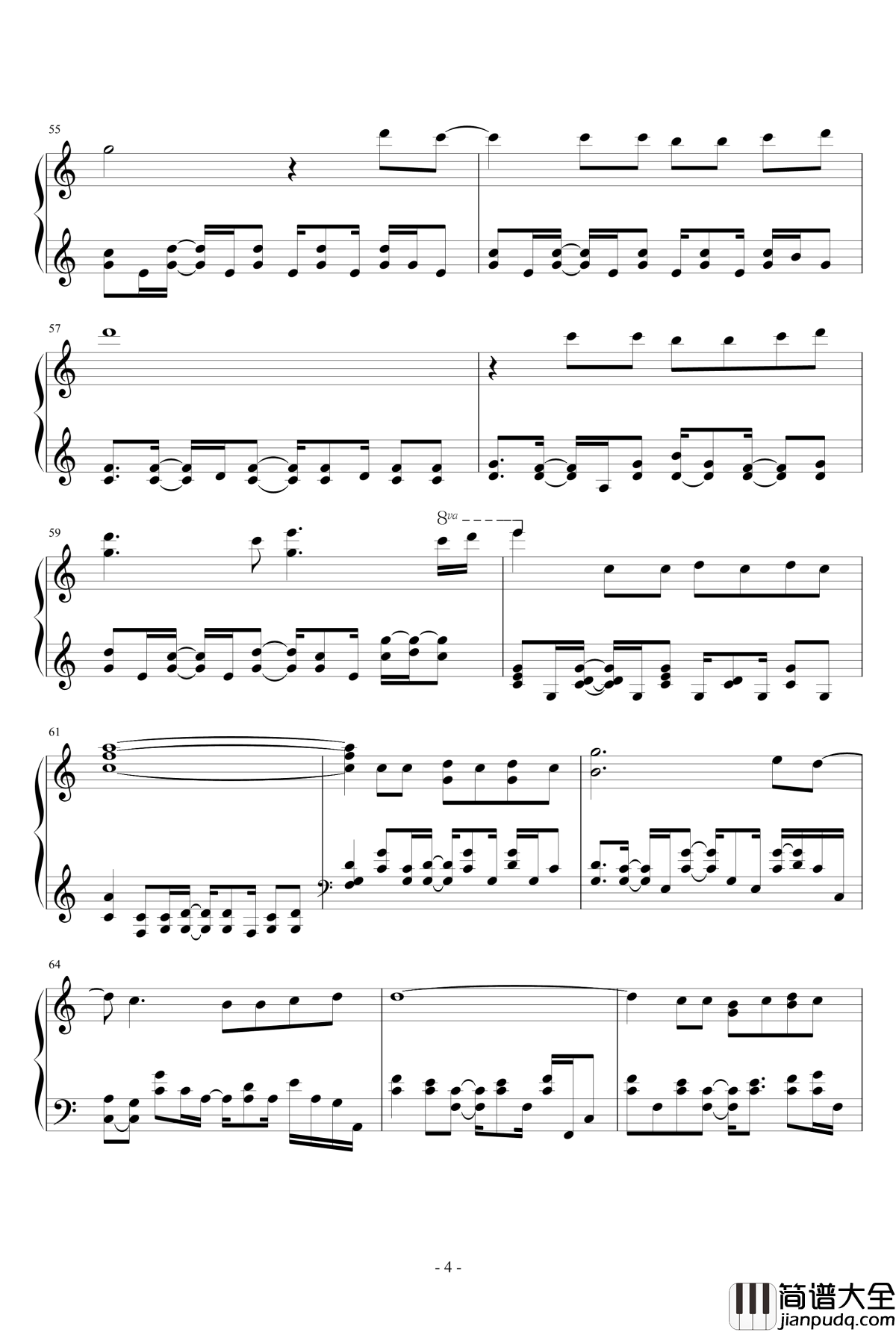 她说钢琴谱_林俊杰