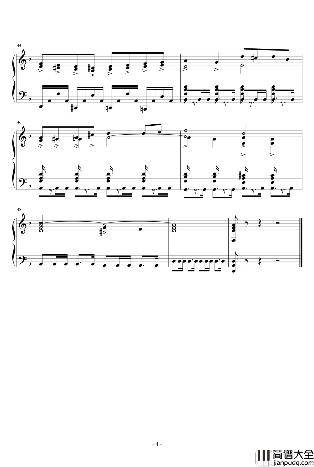 无悔的抉择钢琴谱_姐姐的吉他