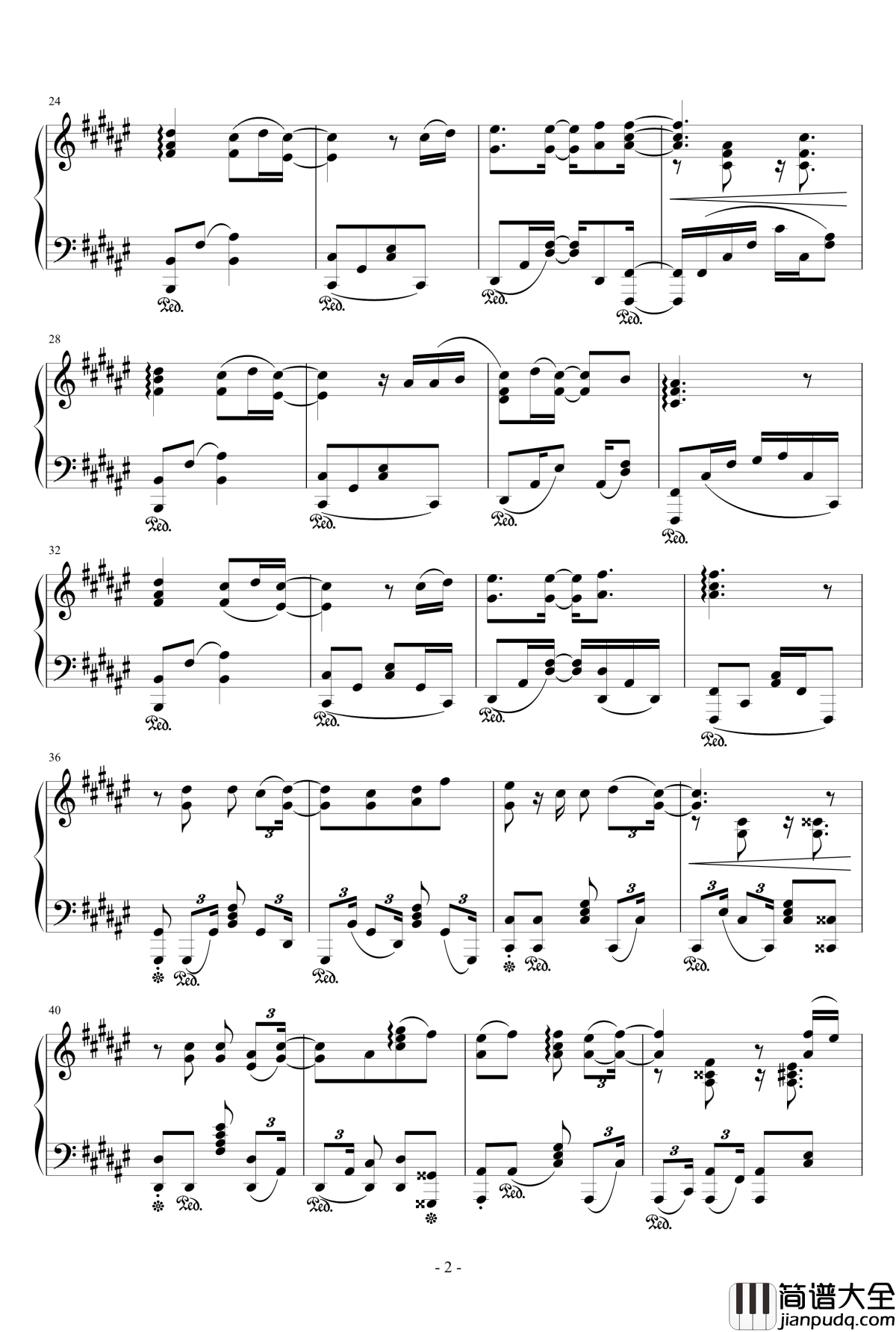 夏色恋花火第八话_埃罗芒阿老师ED_钢琴谱