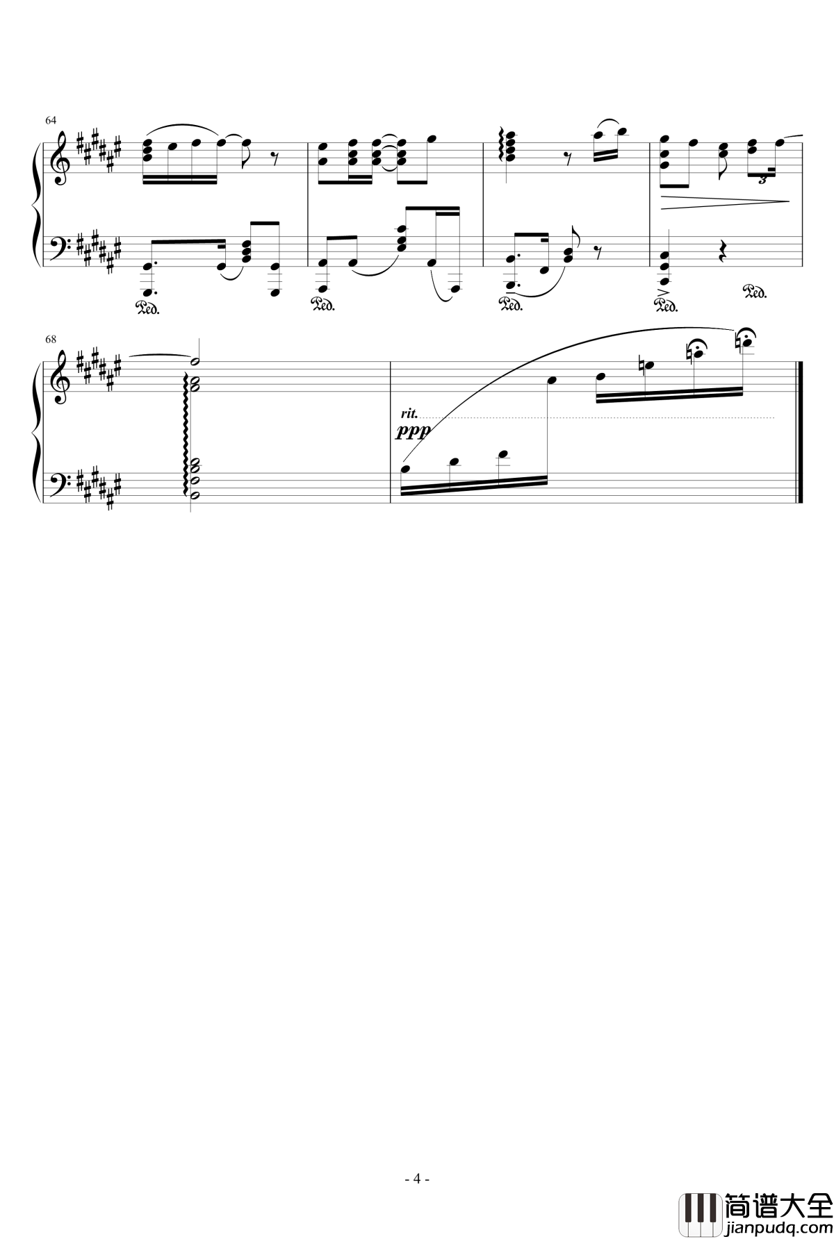 夏色恋花火第八话_埃罗芒阿老师ED_钢琴谱