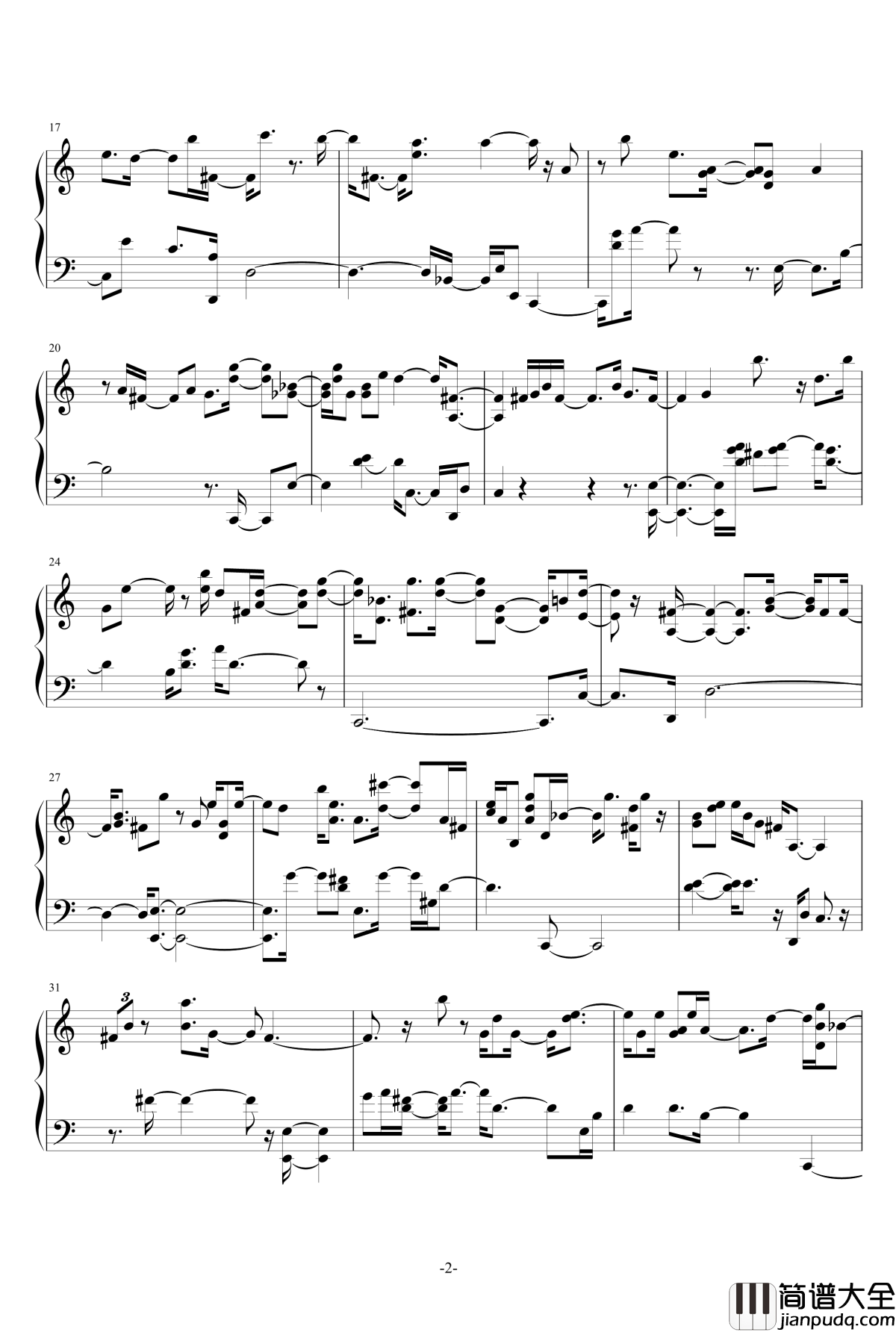 keys东方同人曲钢琴谱_2_东方组图