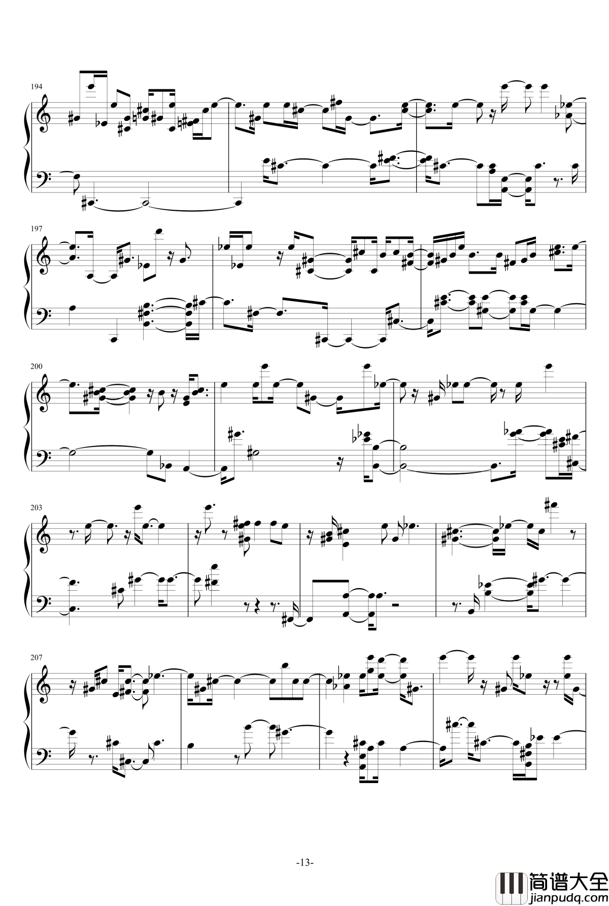 keys东方同人曲钢琴谱_2_东方组图