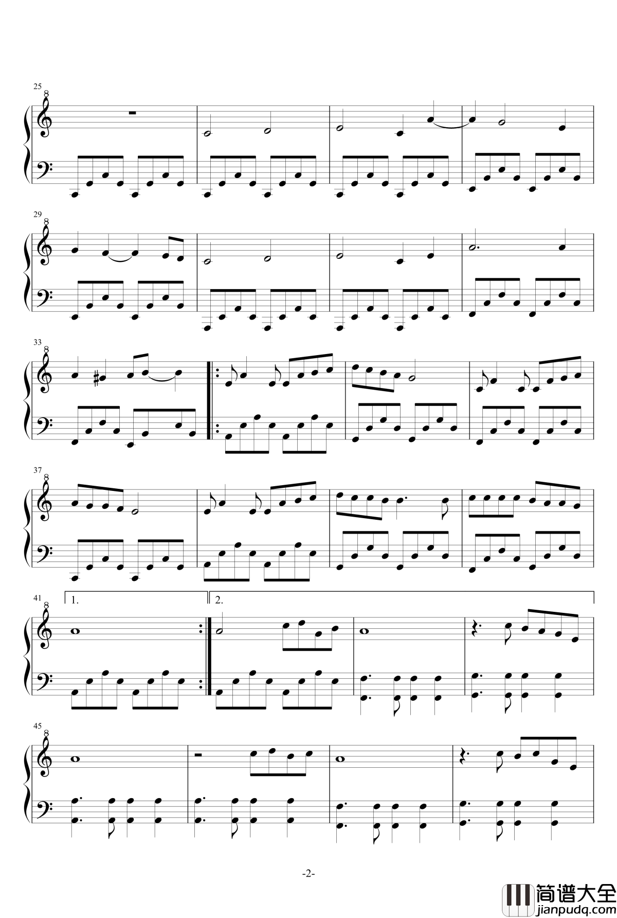 连连看5_钢琴谱_主界面背景音乐_连连看