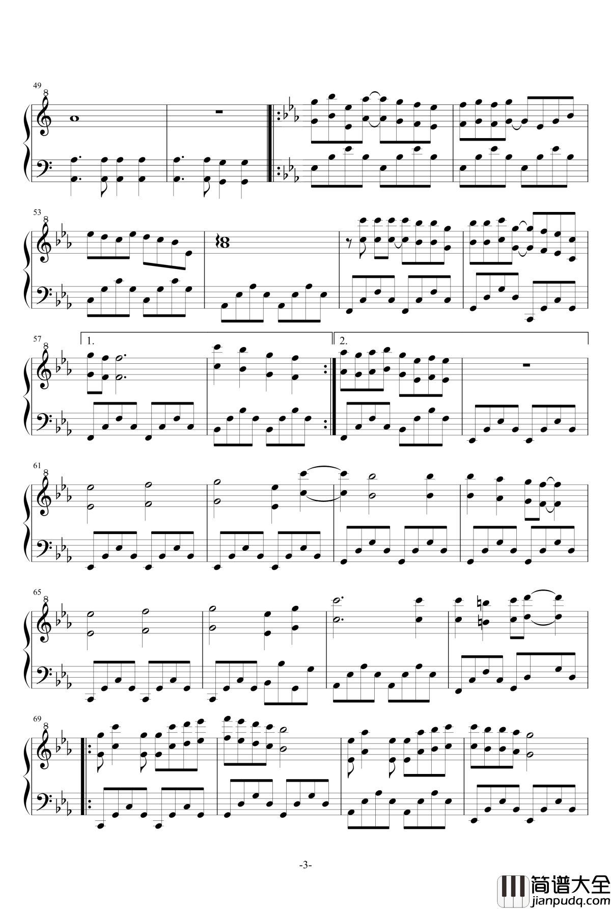 连连看5_钢琴谱_主界面背景音乐_连连看