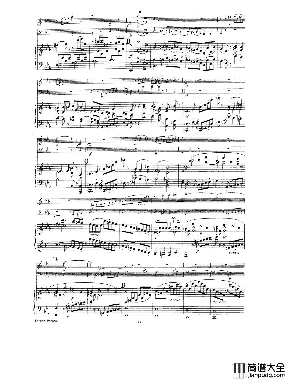 _降E大调第一钢琴三重奏__Op.12钢琴谱_胡梅尔