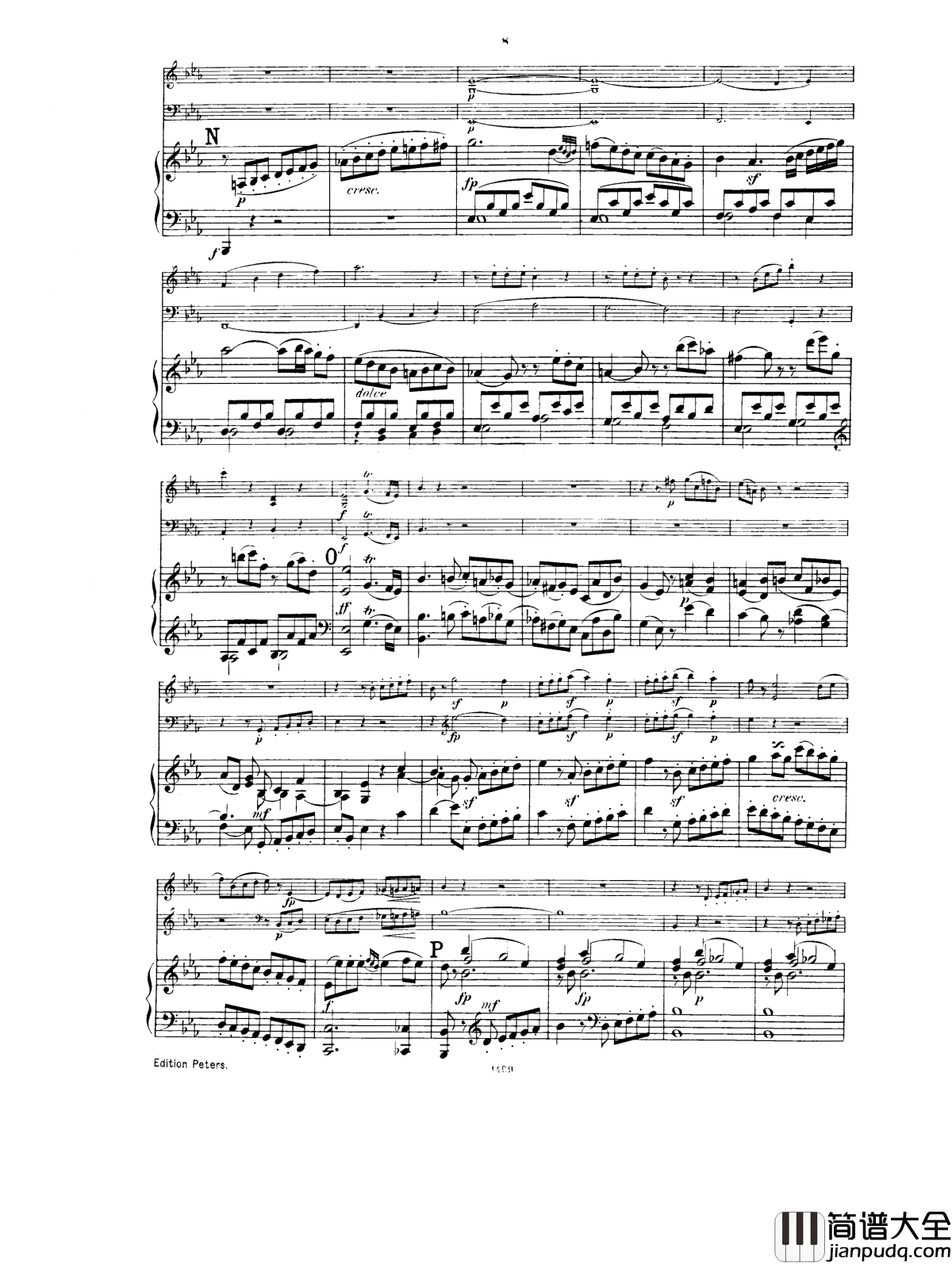 _降E大调第一钢琴三重奏__Op.12钢琴谱_胡梅尔