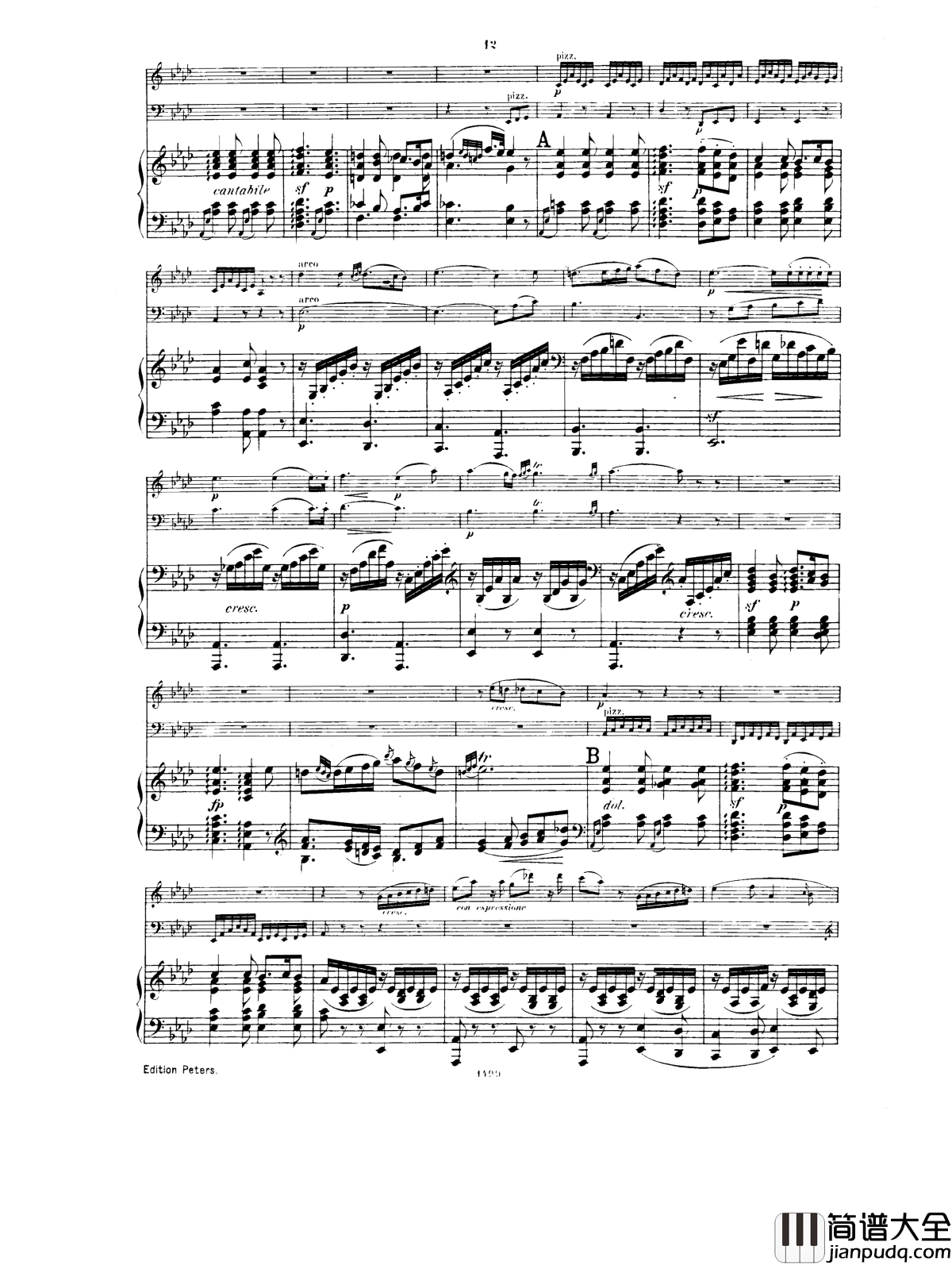 _降E大调第一钢琴三重奏__Op.12钢琴谱_胡梅尔