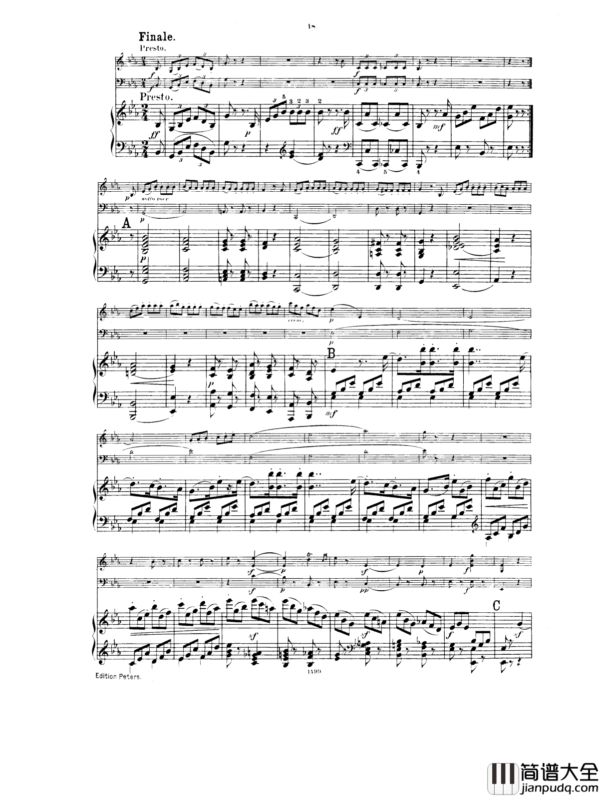 _降E大调第一钢琴三重奏__Op.12钢琴谱_胡梅尔