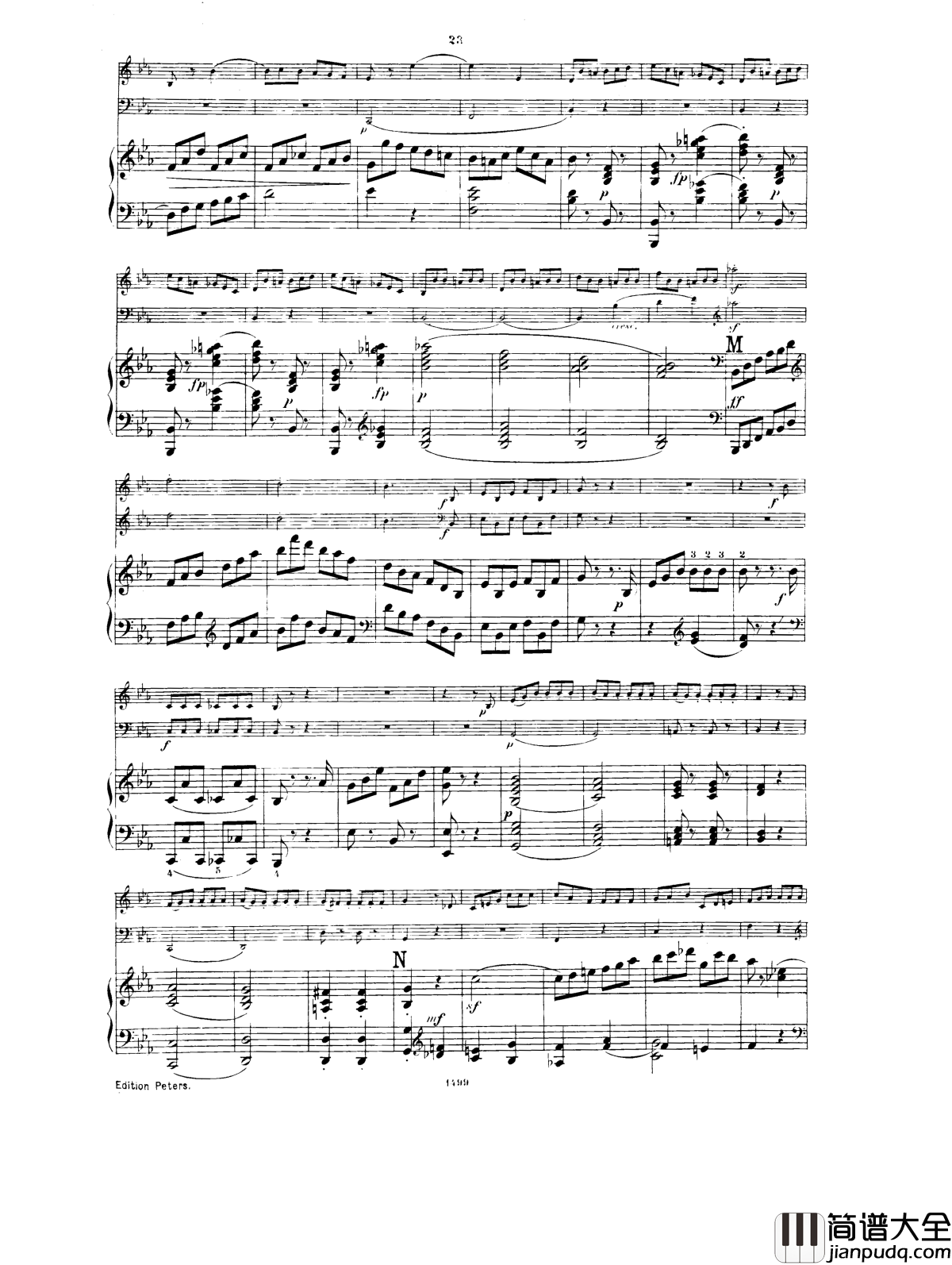 _降E大调第一钢琴三重奏__Op.12钢琴谱_胡梅尔