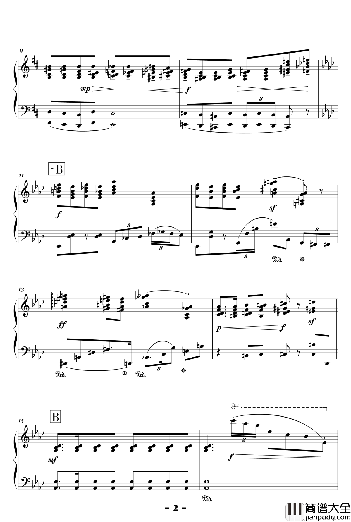 b小调浪漫曲钢琴谱_陈文戈