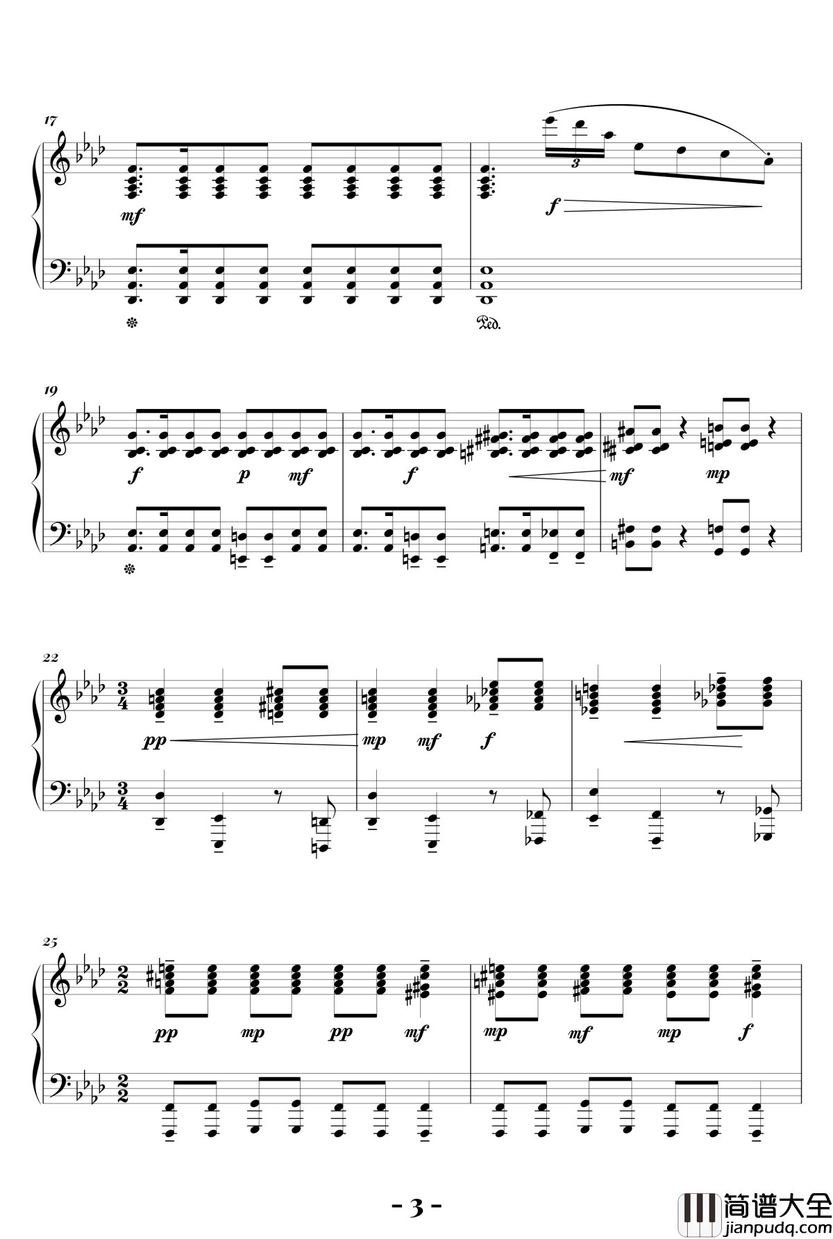 b小调浪漫曲钢琴谱_陈文戈