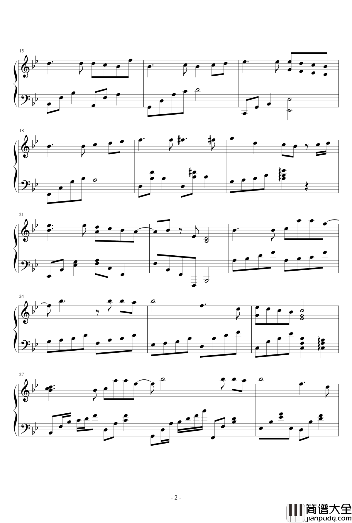 花园钢琴谱_梁静茹