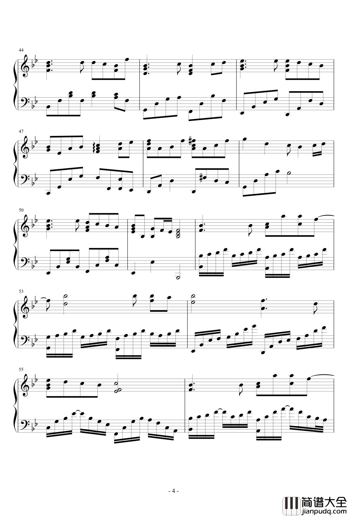 花园钢琴谱_梁静茹