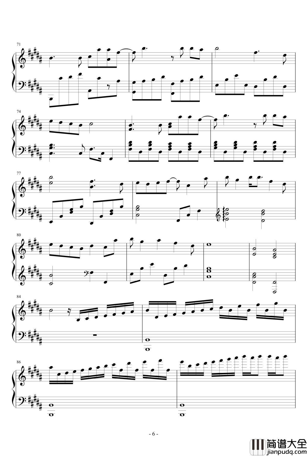 花园钢琴谱_梁静茹